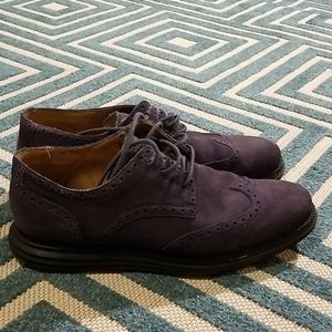 Blue suede Cole Haan dress shoes